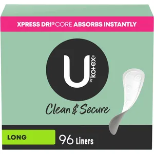 U by Kotex Clean & Secure Panty Liners, Light Absorbency, Long Length, 96 Count