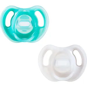 Ultra-Light Tommee Tippee Pacifiers, 6-18 Months, 2 Pack, BPA-Free One Piece Silicone