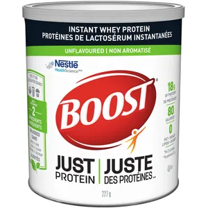 Unflavoured BOOST Just Proteinâ„¢ Powder 227 g - 18g Protein, 80 Calories, 0 Fat, 0 Sugar, Two Ingredients