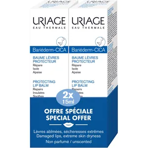 Uriage Bariéderm Cica Lip Balm BOGO F2024 - Repair Damaged Lips, Hypoallergenic & Fragrance-Free