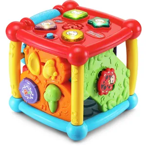 VTech Busy Learners Activity Cube - Interactive Play Cube with Music, Lights, Colors for Babies