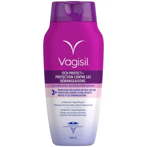 Vagisil Itch Protect+ Daily Crème Wash 3x Protection with Hyaluronic Acid, Shea Butter, Jojoba