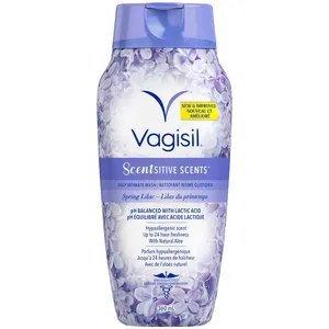 Vagisil Scentsitive Scents Spring Lilac Daily Intimate Wash - Gentle, Hypoallergenic, 24-Hour Freshness