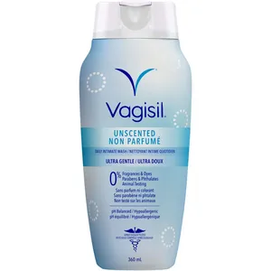 Vagisil Unscented Daily Intimate Wash 0% Fragrance, Hypoallergenic, pH Balanced, Cruelty-Free