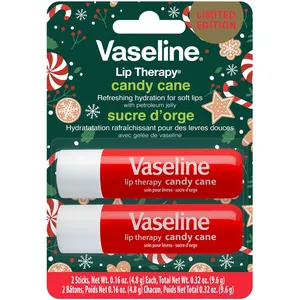 Vaseline Lip TherapyÂ® Candy Cane 2 Stick - Soothing Mint Extract for Soft, Hydrated Lips