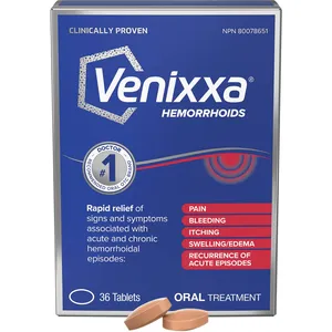 Venixxa Hemorrhoids 500MG - Doctor Recommended Natural Relief for Pain, Bleeding, and Itching