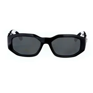 Versace Biggie 4361 Oval Black Sunglasses with Grey Lenses for Square and Pear Face Shapes