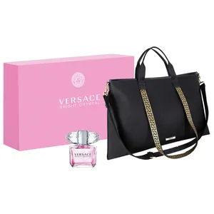 Versace Bright Crystal Eau de Toilette Gift Set - 90ml Spray & Tote Bag, Floral & Fresh Fragrance