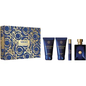 Versace Dylan Blue pour Homme Gift Set - 100ml EDT, 10ml Travel Spray, 100ml Shower Gel, 100ml Balm