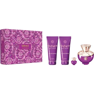 Versace Dylan Purple Eau de Parfum Gift Set for Her - 100ml Spray, Shower Gel, Body Lotion, Mini