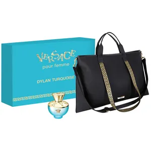 Versace Dylan Turquoise Eau de Toilette 100ml Gift Set with Tote Bag - Fruity-Floral Fragrance for Women