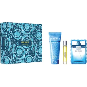 Versace Eau Fraiche Eau de Toilette Gift Set for Men - 100ml Spray, 150ml Shampoo, 10ml Travel Size