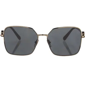 Versace Oversize Fashion Sunglasses Model 2227 - Gold Rectangular Frame with Grey Lenses