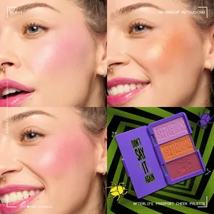 Vibrant NYX Beetlejuice Afterlife Passport Cheek Palette - Mini Blush Trio for All Skin Tones