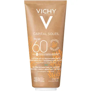 Vichy Capital Soleil Ultra-Hydrating UV Lotion SPF 60 - 24H Hydration, Non-Greasy, Water Resistant