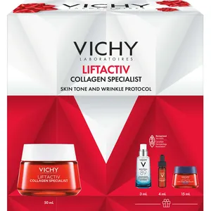 Vichy Collagen Specialist Day Cream Kit - Firming Cream with Vitamin C Serum & Night Cream