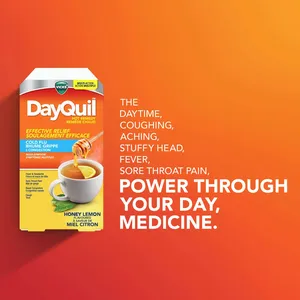 Vicks DayQuil Hot Remedy Cold & Flu Medicine, Honey Lemon Flavor, Non-Drowsy Relief for 8 Symptoms