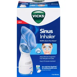 Vicks VIH200C Sinus Inhaler with Adjustable Steam Control and Soft Mask for Cough Relief