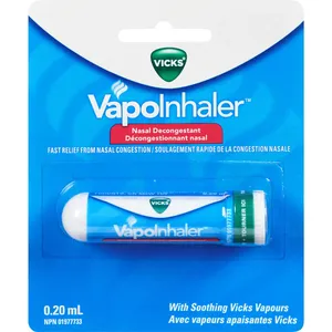 Vicks VapoInhaler - 0.2 mL, Temporary Relief for Nasal Congestion with Soothing Vapors