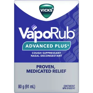 Vicks VapoRub Advanced Plus 3-Way Relief Ointment for Nasal Congestion, Cough & Muscle Pain