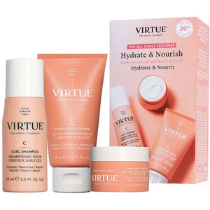 Virtue Curl Discovery Kit - Hydrating Shampoo, Conditioner & Leave-In Butter for All Curl Types