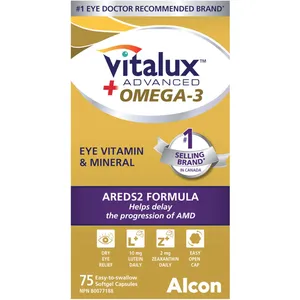 Vitalux Adv+Omega 3 Caps 75 Count - Essential Eye Health & Omega-3 Support