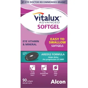 Vitalux Advanced Soft Gels for AMD Relief - Smallest AREDS2 Formula with Lutein & Zeaxanthin