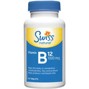 Vitamin B12 1000mcg Tablets - 90 Count for Energy Boost and Metabolism Support