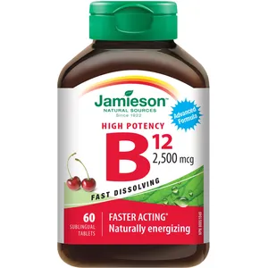 Vitamin B12 2500 mcg Sublingual Tablets – Fast Dissolving Cherry Flavor for Energy & Metabolism