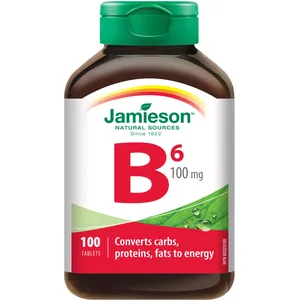 Vitamin B6 100 mg (Pyridoxine) – Supports Metabolism & Energy Generation, Non-GMO, Gluten-Free