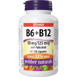 Vitamin B6+B12 with Folic Acid 50 mg / 125 mcg for Heart Health Support