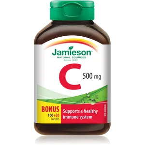 Vitamin C 500 mg Caplets - Antioxidant Source for Good Health, 100% Natural Ingredients, 120 Count