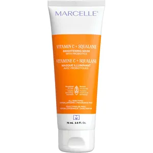 Vitamin C + Squalane Brightening Mask with Probiotics for Radiant Skin - Vegan, Cruelty-Free