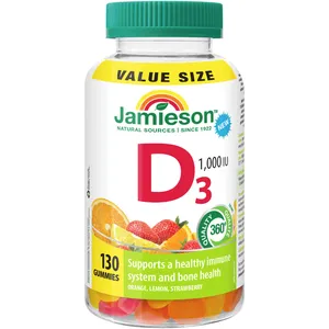 Vitamin D 1,000 IU Gummies - Delicious Fruit Flavors for Bone Health and Immune Support