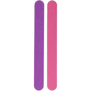 Vitry 6 Purple Manicure Wood Backed Nail Files 12 cm + 6 Free Pink Files for Natural & False Nails