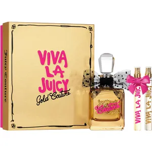 Viva La Juicy Gold Couture 3 Piece Fragrance Gift Set for Women - Luxurious Scent of Berries & Caramel