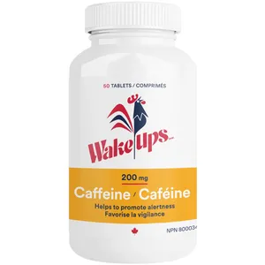 Wake-Ups 200mg Extra Strength Caffeine Tablets for Alertness & Endurance, Gluten-Free, Vegetarian