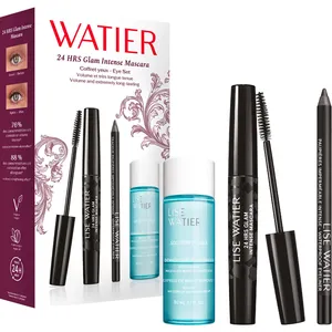 Watier 24 HRS Glam Intense Mascara Set - Black Mascara, Waterproof Eyeliner, Eye Makeup Remover
