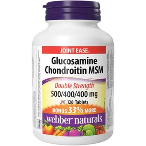 Webber Double Strength Glucosamine Chondroitin MSM 500/400/400 mg for Joint Pain Relief