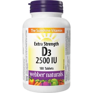 Webber Extra Strength D3 2500 IU - Supports Bone Health, Prevents Vitamin D Deficiency, 1 Tablet Daily