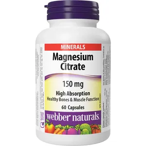 Webber Magnesium Citrate 150 mg High Absorption for Healthy Bones & Muscle Function