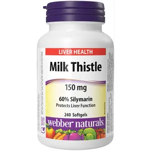 Webber Milk Thistle 150 mg Softgels - 60% Silymarin for Liver Support and Protection