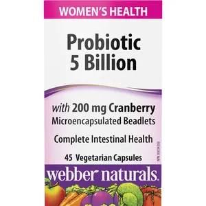Webber Probiotic 5 Billion with 200 mg Cranberry for Urinary Tract and Gut Health Support