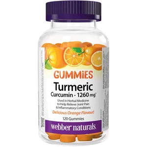 Webber Turmeric Curcumin 1260 mg Orange Vegan Gummies for Joint Health & Antioxidant Support