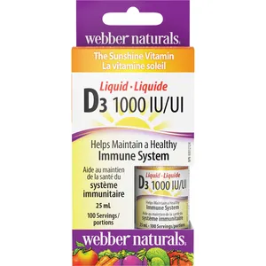 Webber Vitamin D3 1000 IU - Essential Bone Support Drops with Convenient Dropper for Accurate Dosing