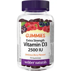 Webber Vitamin D3 Extra Strength 2500 IU Gummies - Delicious Berry Flavor for Healthy Bones