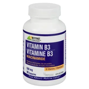Westcoast Naturals Niacinamide 500mg Capsules for Healthy Skin & Metabolism - 90 Count
