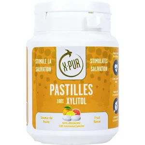 X-PUR 100% Xylitol Fruit Flavored Pastilles - Dentist Recommended, Gluten Free, Diabetic Safe