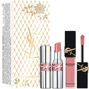YSL Loveshine Lipstick & Make Me Blush Liquid Blush Set in 44 Nude LavalliÃ¨re for Holiday Glam