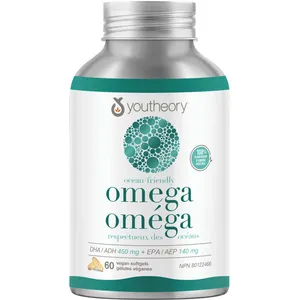 Youtheory Ocean Friendly Omega 3 Supplement - Plant-Based Algal Oil for Heart, Brain & Eye Health